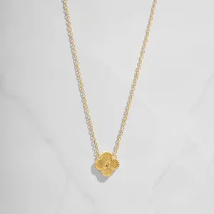 Sami Jewels Ella Four Leaf Clover Necklace, Dainty Necklace, Good Luck Necklace, Clover Jewelry, 14K Gold Plated Necklace, 925 Sterling Silver, Jewelry Gift, Anniversary Gift, Gift for Her