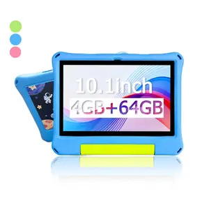10.1 Inch Android Education Learning Entertainment Tablet PC, 4GB RAM & 64GB Storage, HD Screen Parental Control, Supports Sim Card, Shockproof Case, Gift for Kids