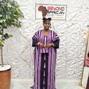 BeyondAfricanWear Traditional Aso Oke Bubu Dress for Women, Elegant Nigerian Kaftan Gown, Luxury Fashion Piece for Parties