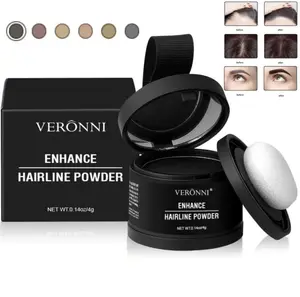 2PCS Powderful Hairline Powder with Mirror & Sponge, Water-Resistant Root Touch-Up Hair Powder for Gray Coverage, Hair Concealer for Thinning Hair, Unisex Haircare Products