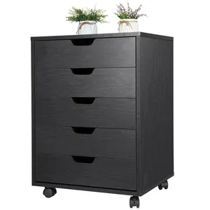 Segawe 5-Drawer Home Office Desk Cabinet - Home Office Furniture with Sliding Drawers, Transport Wheels, Fast Assembly, Computer Desk Storage Organization Trolley