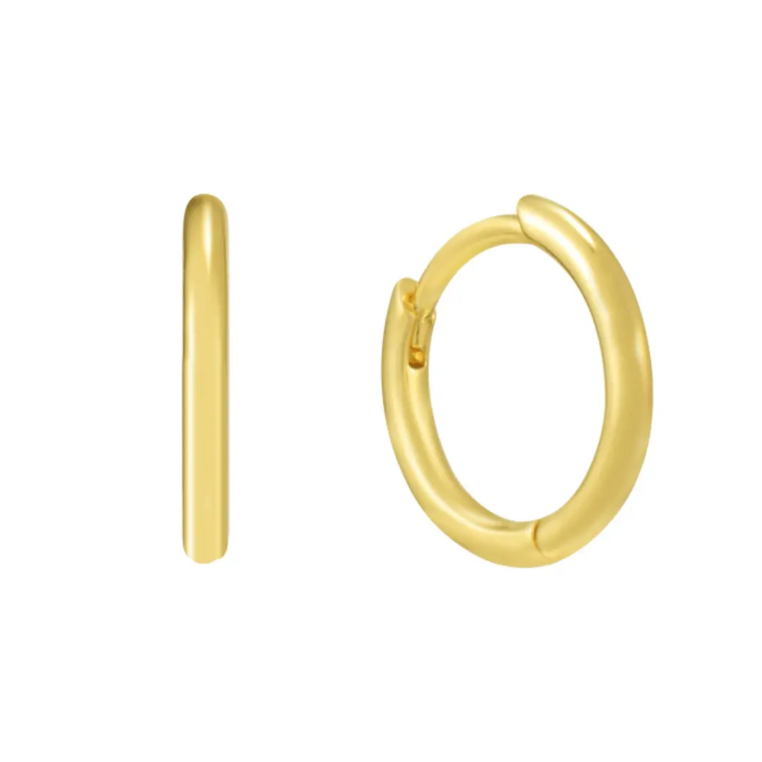 EVRY JEWELS Gold or Silver Plated Women's Waterproof Tiny Hoops