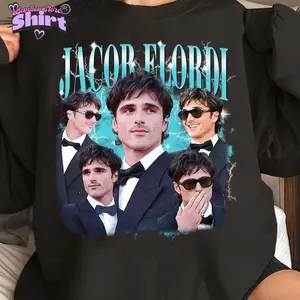 Jacob Elordi Black & White Vintage Shirt – Retro Celebrity Tee | T-Shirt, Sweatshirt, Hoodie N5I