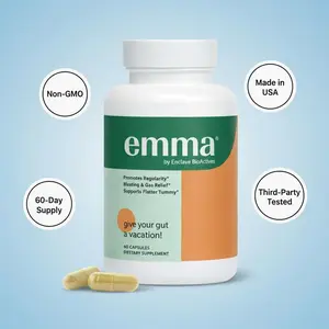 Emma Gut Health – 60 Capsules for Leaky Gut Repair, Bloating Relief, and Regularity with Magnesium, Berberine, Vitamin D & Quercetin.