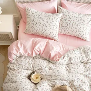 - Floral Comforter Set,  Cottagecore Aesthetic Cute Flower  for Women Teen Girls, Soft Lightweight Dorm Beddg, 3 count, Pk,  Size