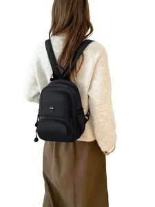 Casual Small Backpack, Compact Size, Minimalist Design Nylon Bag, Can Be Worn Crossbody, Suitable for School, Work, Travel, Daily Use