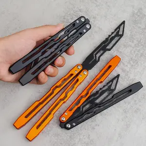 Cool Aluminum Butterfly Trainer, Blade Unsharpened, Metal Flip Tool, Suitable for Newbies Training, Outdoor Pocket Tool