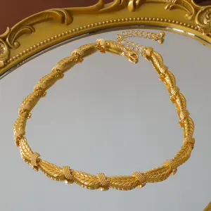 Vintage-inspired lightweight luxury necklace with wheat spike patterns Jewelry