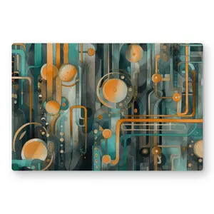 Conscious Sales C1MP1218LO7Q82 12 x 18 in. Astrological Machinery - Orange Metal Print Wall Art for Home Decor