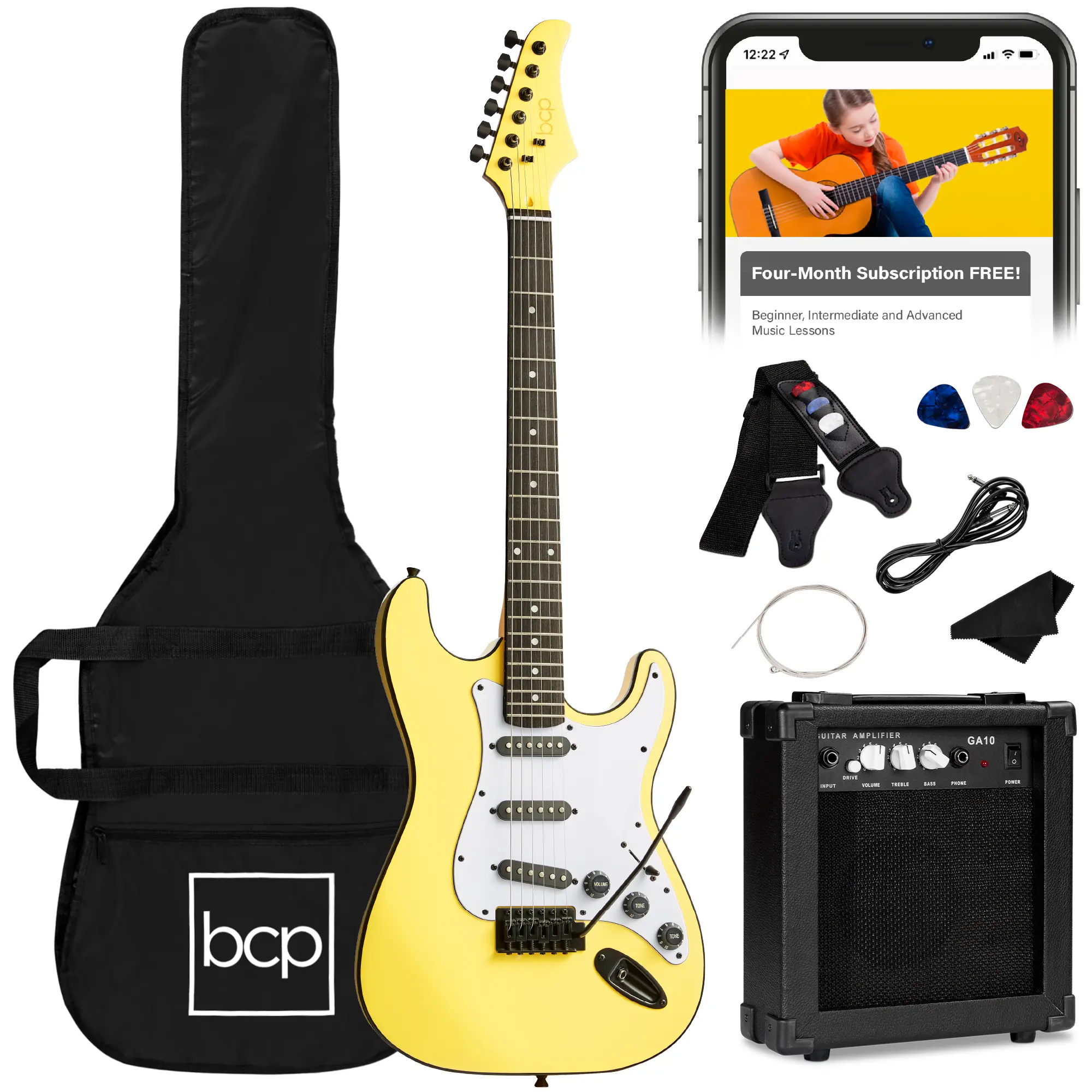 Best Choice Products 39in Full Size Beginner Electric Guitar Kit with Case, Strap, Amp, Whammy Bar Best Choice Products 39in Full Size Beginner Electric Guitar Kit with Case, Strap, Amp, Whammy Bar