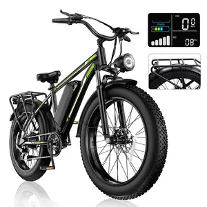 E-Bike 26 Inch Tire 1000W Dual Suspension 48V 15.6Ah Removable Battery Lithium-ion  long Range 50KMh Disc Brake 40-70 Mile Range 2-Seater