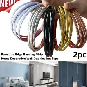 2 Pcs 3-meter self-adhesive decorative seam strips, wall seam stickers, door and window cabinet decorative beautifying strips, corner edges decorative strips, Interior