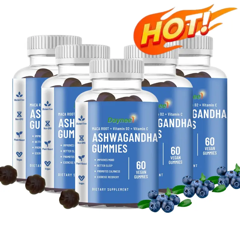 Daynee Ashwagandha & Vitamin D Gummy - Mixed Berry,  multivitamins, Vegan, Plant Based, Non-GMO, Gluten-Free & Gelatin Free