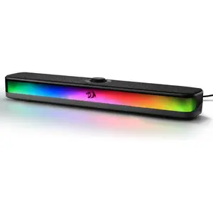 Redragon GS515 RGB Desktop Soundbar, 2.0 Channel Stereo Computer Speakers for Desktop with Bluetooth 5.3, USB-C/USB Powered, Black Redragon GS515 RGB Desktop Soundbar, 2.0 Channel Stereo Computer Speakers for Desktop with Bluetooth 5.3, USB-C/USB Powered, Black