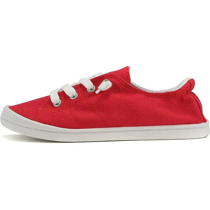 Soda Flat Women Shoes Linen Canvas Slip On Sneakers Lace Up Style Loafers Zest
