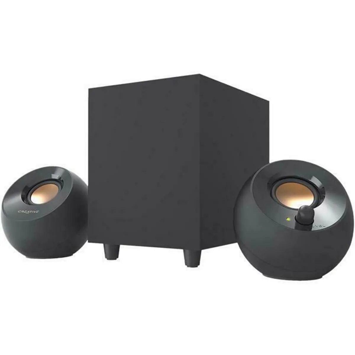 Creative Labs Pebble Plus Durable USB-Powered Audio Speakers - Black, Included Subwoofer, 4.53in Satellite Speaker Depth, 5.45lbs Weight, 50Hz-20kHz Frequency Response