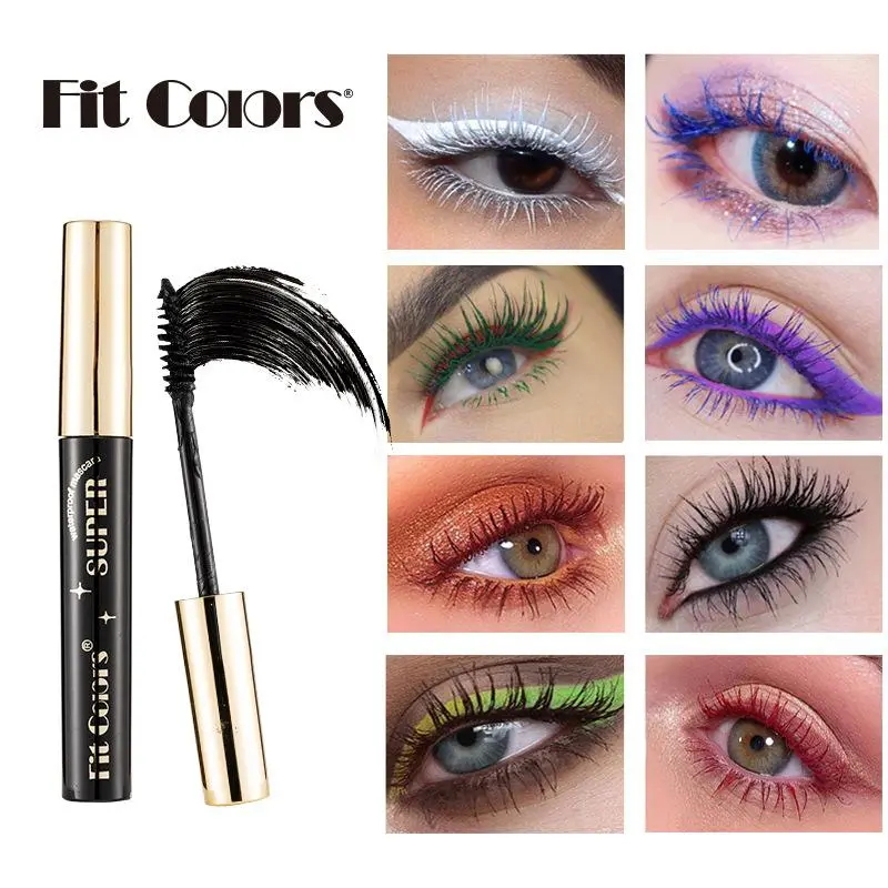 14-Color Universal Thick Curling Mascara, Long-Lasting Waterproof Non-Smudge Makeup Cosmetic for Nightclub Look