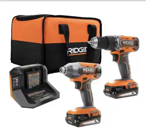 RIDGID 18V Cordless 2-Tool Combo Kit with Drill/Driver, Impact Driver kit