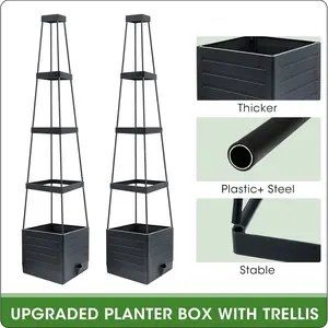 2-Pack Detachable Tomato Planters, Includes 32ft Plant Ties & 10 Clips, Multi-Functional Indoor/outdoor Use, Grow Tomatoes Cucumbers Flowers