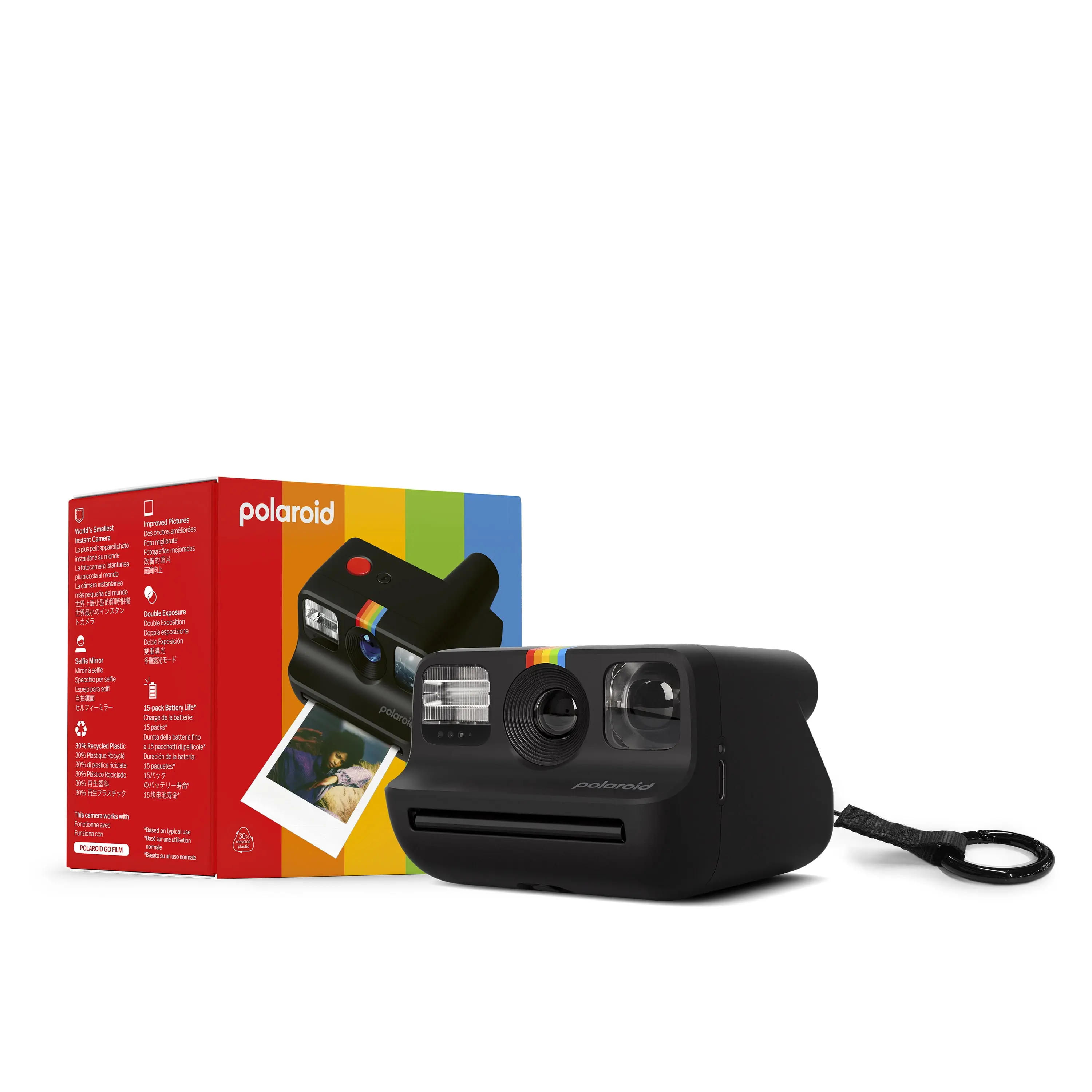 Polaroid Go Generation 2 Instant Camera Bundle (Black) with Black Clip