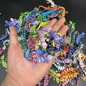 100pcs Mini 3D Printed Gradient Gecko Ornaments, Pla Material, Classroom Treasure Box, Interior Decoration Accessories, Christmas Halloween Easter Birthday Gifts, Gift for Teacher, Gift for Kids