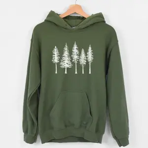 Pine Trees Hoodie Sweatshirt | Camping Hoodie Sweatshirt | Nature Mountains