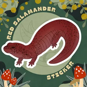 Red Salamander Glossy Sticker