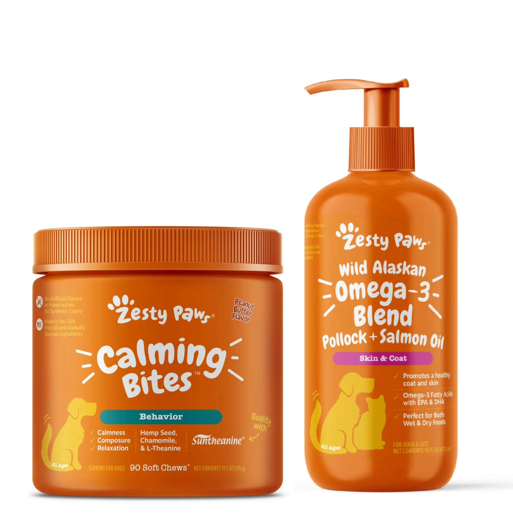 Calm and Healthy Bundle (16 oz Salmon Oil + 90ct Calming Bites)