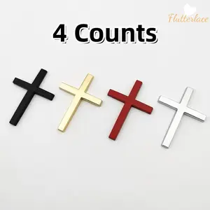 Christian Cross Car Sticker Set 4PCS, Waterproof Durable Auto Decals for Cars Trucks SUVs, Faith Inspired Vehicle Accessories, Stylish Religious Car Decor, Gift for Him Her, Everyday Use summerwins