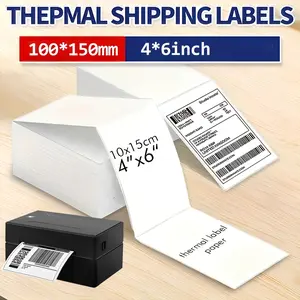 Self-adhesive sticky notes, office supplies, school supplies, office supplies accessories, self-adhesive stickers, adhesive labels, suitable for logistics, postal services and shipping, 300 pieces/4"x6" inch, Direct Thermal Sticker