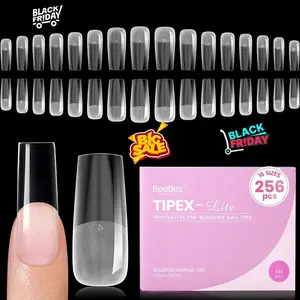 Beetles Tipex 2.0 Tipex Lite Apex Nail Extension Tips  Almond/Coffin/Square/Oval/Stiletto/Squaoval Shape Thick Acrylic Nail Flat Nails Manicure Gel press ons Nail Art DIY Nails Art Fall Nail Halloween Nail Black Friday Winter Nail Christmas Gift