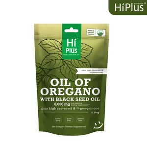 HiPlus 2-in-1 Oil of Oregano + Black Seed Oil Softgels 6000mg | 4X Strength Carvacrol & Thymoquinone | Plant-Based, Non-GMO, lmmune Support | 300 Softgels