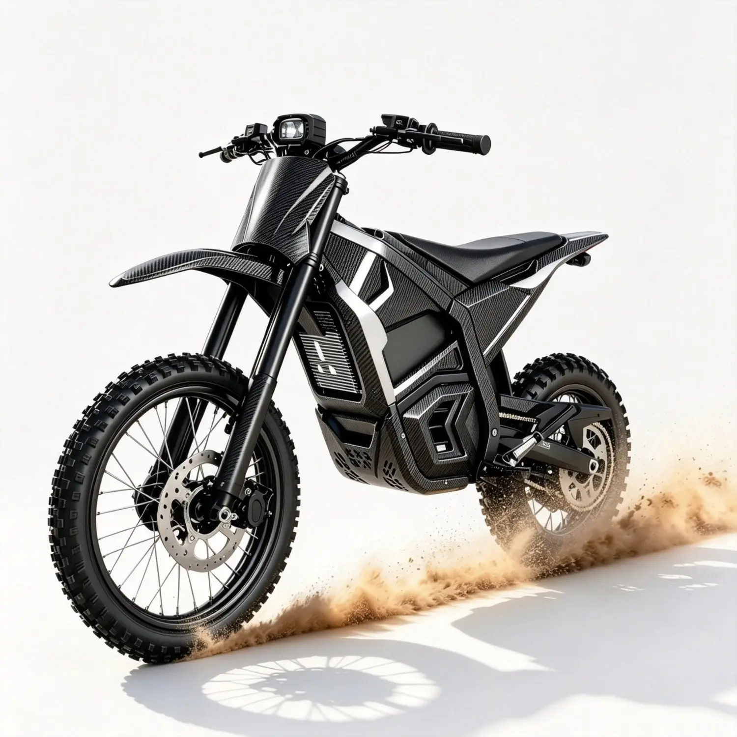 Q1 Electric Dirt Bike , With A Peak Power Of 6000W, Equipped With A 60V30AH Lithium-Ion Battery,  60 MPH,   60 Miles Range, Dual Suspension System, Hydraulic Disc Brakes, And 14-Inch/12-Inch Tires.