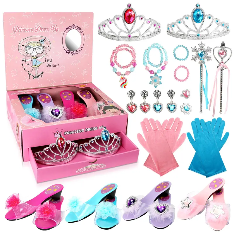 strapless open back dress PRINCESS DRESS UP TOY SET jewelry and accessories pretend play kit (Gi –  HOMIE.SG