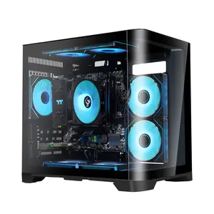 YEAH MAGIC Astral S1 Gaming Desktop AMD Ryzen 5 5600GT 3.9GHz 16GB(8G*2) DDR4 3200 1T NVME SSD ARGB 7 Fans Win 11 Home Gamer Desktop Computer Office Work WIFI 6 650W Gold PSU Black
