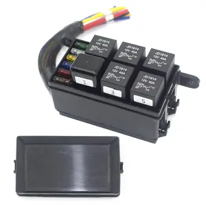 6-Way 12V Car & Relay Box with Pre-Wired 40A 4-Pin Relays Auto Retrofit Control Holder Multi-Purpose Automotive Universal Relay Block Automotive Accessories