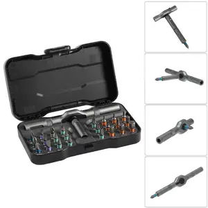 24 in 1 DlY Screwdriver Set,1 Set SwitchableScrewdriver Shape Magnetic Screwdriver Set,Compact and Portable Ratchet Screw0driver SetHome Repair Tool Box,Mother's Day Gift