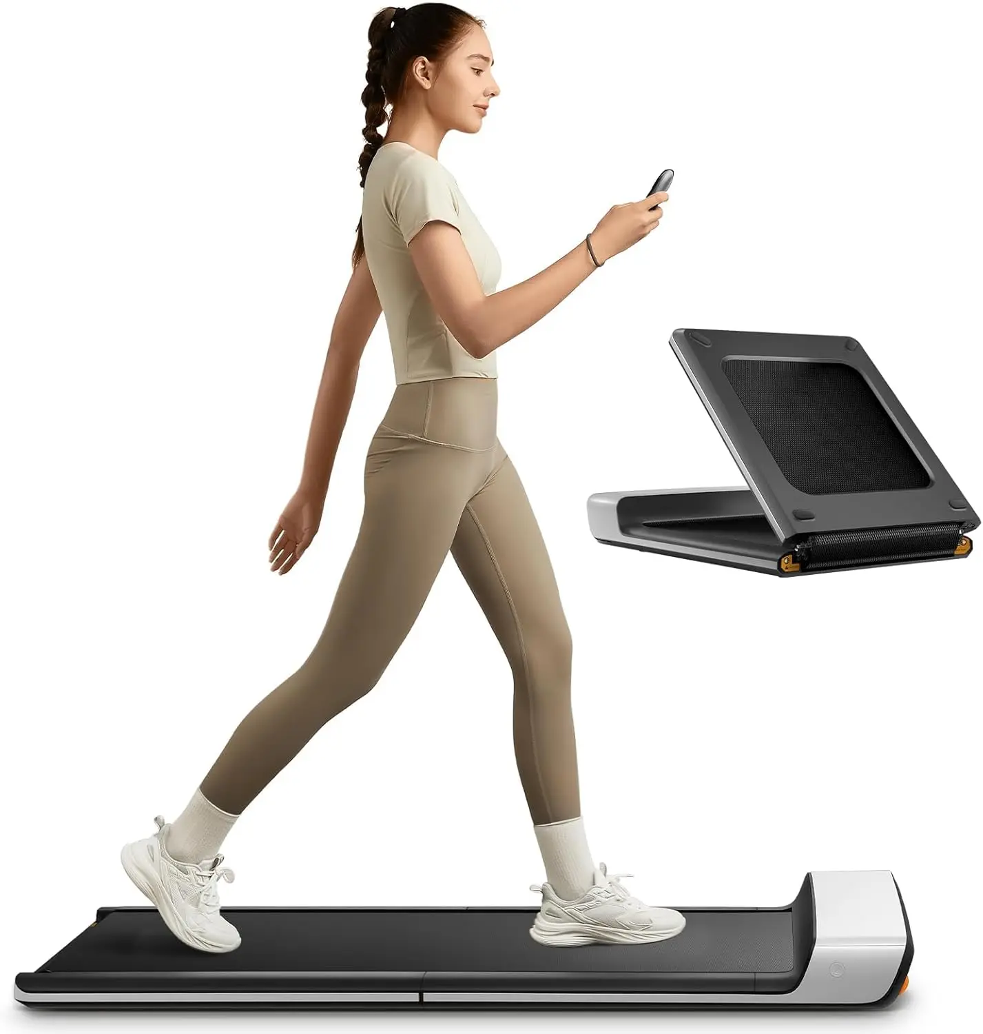 WalkingPad P1 Classic Foldable Under Desk Treadmill, Low Noise Motor, 300lbs Capacity, Remote Control & Moving Wheels, Dual Shock Absorption, 12-Month Warranty, Portable for Home & Office#HomeGym #FitnessTreadmill