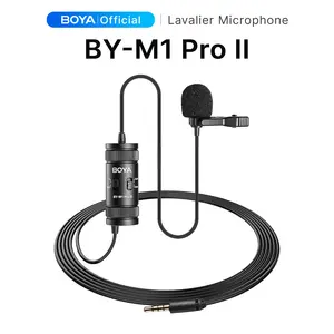 BOYA BY-M1 Pro II Omnidirectional Condenser Microphone (Battery Not Included) for iPhone, Android, PC, and Windows - Suitable for YouTube, interviews, and video recording; effective distance 19.6 feet.