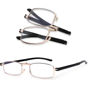 Folding Reading Glasses Men Women, Pocket Wallet Purse Compact Folding Readers, Blue light Glasses Spring Hinge
