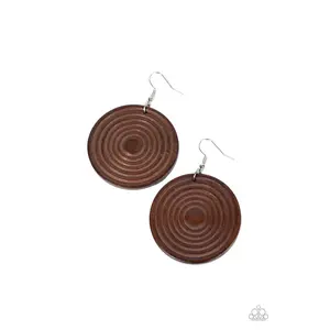 CARIBBEAN CYMBAL - BROWN EARRING - PAPARAZZI – 1298