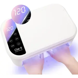 220W UV Lamp for Large Spaces, Timer Settings, Auto Sensor, Professional LED Light for Gel Polish with Built-in Storage Shelf