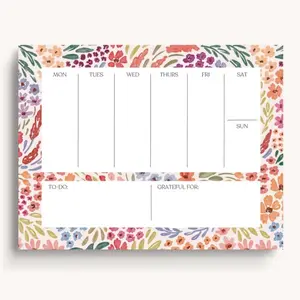 Weekly Planner Notepad | 8.5x11" | Monday - Sunday | To-Do List | 50 Sheets | Tear-Off Pages
