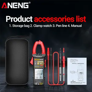 ANENG PN109 Smart Touch Clamp Meter Multimeter, 4000 Counts 600A AC Current Tester, NCV Non-Contact Voltage Detector, Measures AC/DC Voltage Resistance Capacitance Diode with Auto Power Off