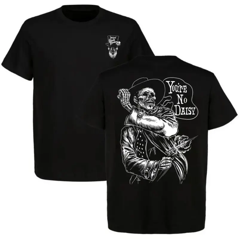 "Graphic T-shirt 'No Daisa' Doc Holliday Tee, Tactical Apparel Shirt, Full Colour 90s Vintage, Classic American Style, Unisex Casual Summer Top, Gift for Dad, Cowboy Western Streetwear"