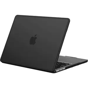 AntiCracking Hard Shell Case Compatible with MacBook 13 inch, M2/M1 202520222017 A2338 A2289 A2251 A2159 A1989 A1706 A1708, AntiFingerprint Soft TPU Bumper, Frosted Black