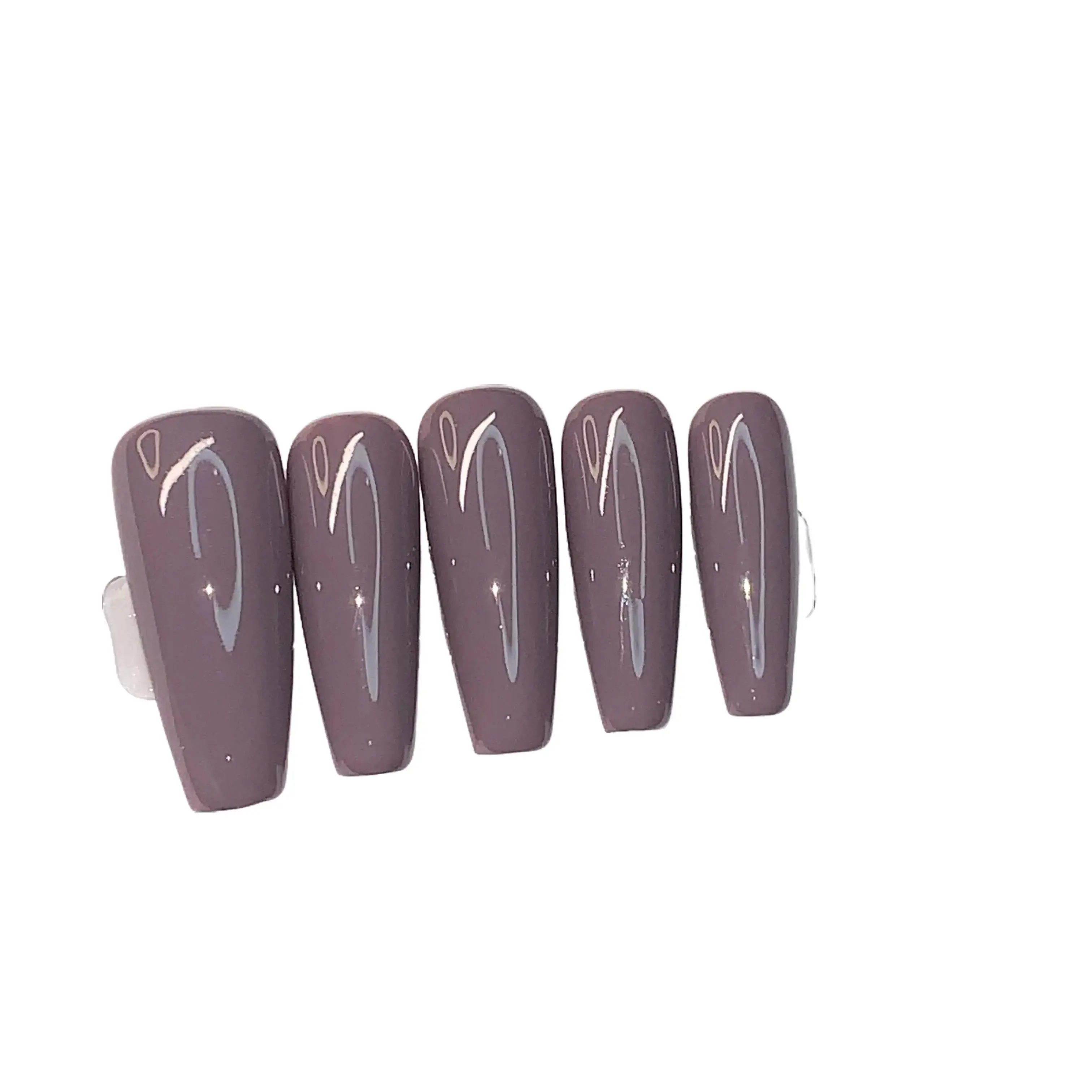 Digi Dripp Nails Basic Gray Press On Nails Glossy Simple Design Lightweight Durable White French Tip HARD GEL Salon Quality 10 Nails with Supplies