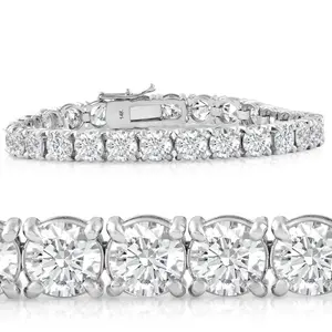 20 Ct Lab Grown Diamond Tennis Bracelet 14k White Gold 7"