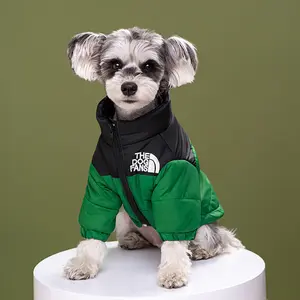 Pet clothes trendy brand cotton clothes windproof and rainproof dog clothes medium and large dogs winter warm cotton clothes jacket