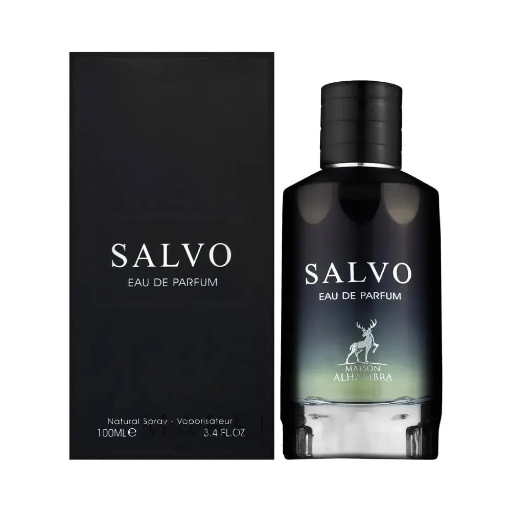 Maison Alhambra Salvo Eau de Parfum (EDP) 3.4 oz Men's Natural Spray - Long Lasting Oriental Fragrance with Ambrosian Bergamot, Lavender, Pepper, Vanilla, Nutmeg, Aromatic Amberwood, Woody Sandalwood & Ambrosian Base for Daily Wear